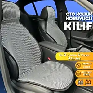 Audi Q5 Uyumlu Koltuk Kılıfı Minder Çizgili Füme Beyaz 2+1 Ön Arka Set