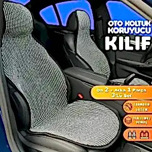 Audi 90 Serisi Uyumlu Koltuk Kılıfı Minder Çizgili Füme Beyaz 2+1 Ön Arka Set