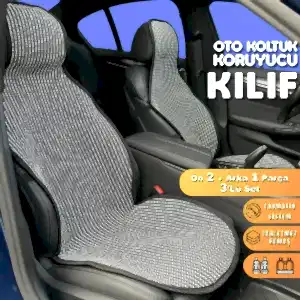 Audi 80 Serisi Uyumlu Koltuk Kılıfı Minder Çizgili Füme Beyaz 2+1 Ön Arka Set