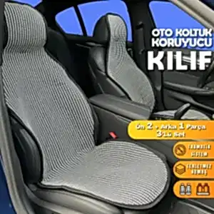 Alfa Romeo 147 Uyumlu Koltuk Kılıfı Minder Çizgili Füme Beyaz 2+1 Ön Arka Set