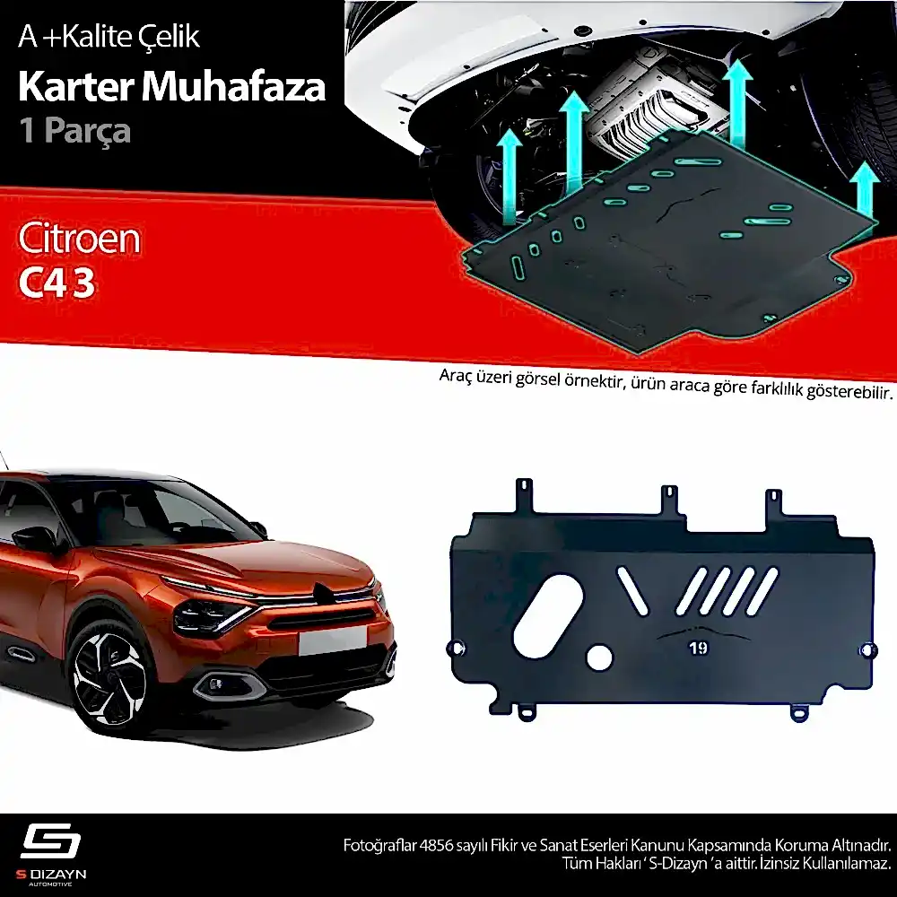 S-Dizayn Citroen C4 Çelik Karter Muhafaza 2021 Üzeri A+ Kalite