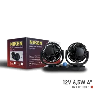 Niken Küçük Çift Başlı 12V Vantilatör 4 Inç 6,5W