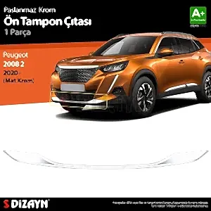 S-Dizayn Peugeot 2008 2 Krom Ön Tampon Çıtası 2020 Üzeri (Mat Krom)