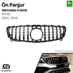 Mercedes A-Class W176 Ön Panjur Parlak Siyah Piano Black GTR Model 2016-2018 thumb 2