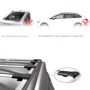 Citroen Berlingo 1996-2003 Arası ile uyumlu FLY Model Ara Atkı Tavan Barı GRİ 4 ADET BAR thumb 2