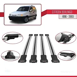 Citroen Berlingo 1996-2003 Arası ile uyumlu FLY Model Ara Atkı Tavan Barı GRİ 4 ADET BAR thumb 5