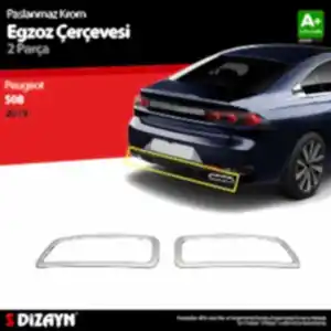 S-Dizayn Peugeot 508 Krom Egzoz Çıkışı 2 Prç. 2019 Üzeri