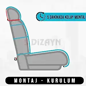 S-Dizayn Oto Koltuk Koruyucu Kılıf Çizgili Füme Beyaz Universal 2+1 Parça Ön Arka A+ Kalite thumb 5