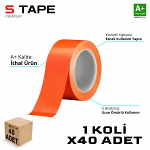 S-Dizayn Oto Cam - Montaj Bandı İthal Turuncu 45Mm X 33 Yd 72 Li Koli A+Kalite
