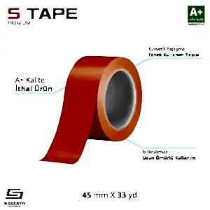 S-Dizayn Oto Cam - Montaj Bandı İthal Turuncu 45Mm X 33 Yd A+Kalite