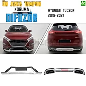 S-Dizayn Hyundai Tucson Ön Ve Arka Tampon Koruma Difüzör Seti 2019-2021 A+ Kalite