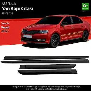 S-Dizayn Skoda Rapid Abs Plastik Yan Kapı Koruma Çıtası 2012 Üzeri A+ Kalite