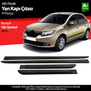 S-Dizayn Renault Clio Symbol Abs Plastik Yan Kapı Koruma Çıtası 2013 Üzeri A+ Kalite