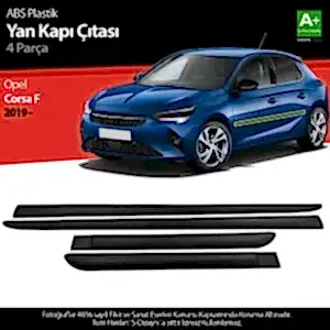 S-Dizayn Opel Corsa F Abs Plastik Yan Kapı Koruma Çıtası 2019 Üzeri A+ Kalite