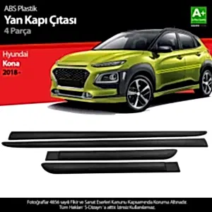 S-Dizayn Hyundai Kona Abs Plastik Yan Kapı Koruma Çıtası 2018 Üzeri A+ Kalite