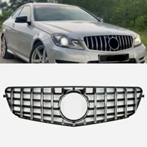 S-Dizayn Mercedes C-Classw204 Ön Panjur Parlak Siyah Çerçeveli Krom Amg Model 2007-2014