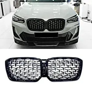 S-Dizayn Bmw X4 G01 Ön Panjur Böbrek Parlak Siyah Çerçeveli Krom Diamond Model 2018 Üzeri