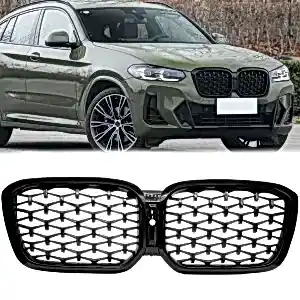 S-Dizayn Bmw X4 G02 Ön Panjur Böbrek Parlak Siyah Piano Black Diamond Model 2018 Üzeri