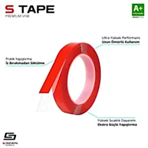 S-Dizayn Çift Taraflı Bant 10Mm X 5 Metre Şeffaf Silikon Vhb Bant A+Kalite