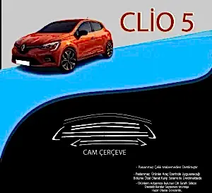 Renault Clio Uyumlu Krom Cam Çerçevesi 12 Parça 2019 Ve Üzeri Parça Clio 5 (2019+)