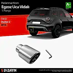 Dacia Duster Uyumlu 2 Krom Egzoz Ucu Vidalı 2018&nbsp;Ve&nbsp;Üzeri Parça