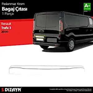 Renault Traffic Uyumlu Krom Bagaj Çıtası (Çift Kapılı) 2014 Üzeri Parça