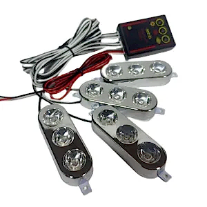Çakar Lamba 3X4 Led Kırmızı-Kırmızı 12-24V / Lapa535-3