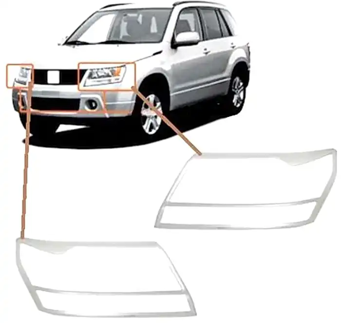 Suzuki Grand Uyumlu Vitara 2007 2012 Ön Far Kaplama ABS Krom Parça