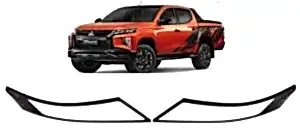 Mitsubishi L200 Uyumlu 2019 Sonrası Ön Far Kaplama Abs Siyah Parça