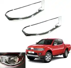 Mitsubishi L200 Uyumlu 2006 2014 Ön Far Kaplama Abs Krom Parça