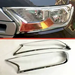 Ford Ranger Uyumlu 2016 2018 Ön Far Kaplama Abs Krom Parça