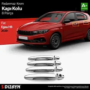 Fiat Egea Uyumlu Hatchback Krom Kapı Kolu 8 Parça. 2020 Üzeri Parça