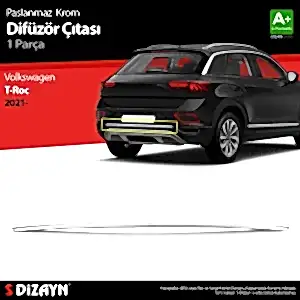 Volkswagen T-Roc Uyumlu Makyajlı Krom Difüzör Çıtası Orta Parça 2021 Üzeri Parça