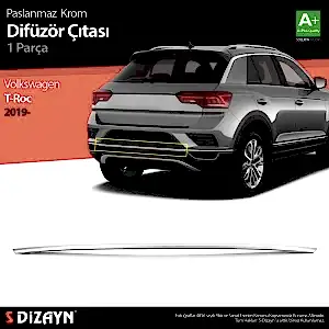 Volkswagen T-Roc Uyumlu Krom Difüzör Çıtası Orta Parça 2019 Üzeri Parça