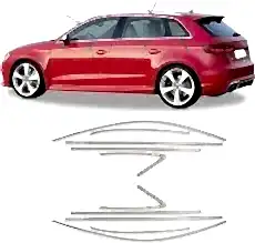 Audi A3 Uyumlu Hatchback Cam Çerçevesi 2013-2020 Paslanmaz Çelik Parça