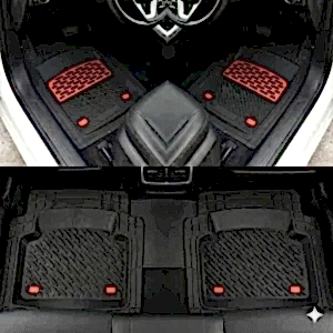 Safir Skoda Uyumlu Felicia Havuzlu Universal Paspas Krom Kırmızı Parça
