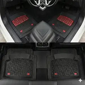 Safir Seat Uyumlu Leon Havuzlu Universal Paspas Krom Kırmızı Parça