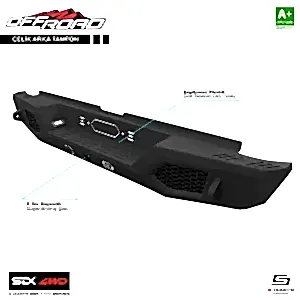 Sedan 4Wd Uyumlu Off Road Ford Ranger 3 Çelik Arka Tampon V1 Izgaralı 2012 Üzeri