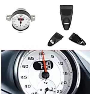 Porsche 718 Uyumlu 2016+ Siyah Bakalit Ve Beyaz Chrono Takım