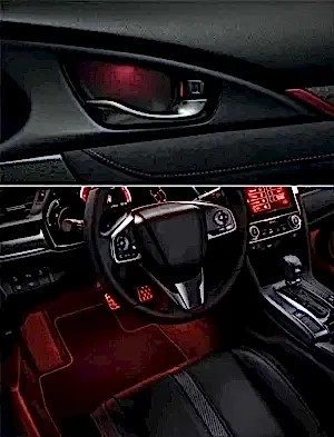 Honda Civic Uyumlu Fc5 Kapı İç Aydınlatma Kırmızı- Ayak Aydınlatma Kırmızı