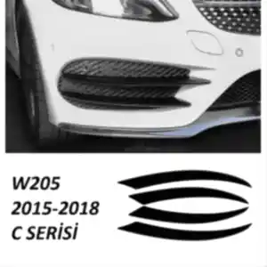 Mercedes W205 Uyumlu 2015-2018 Sis Kası 4 Parça (Piano Black)
