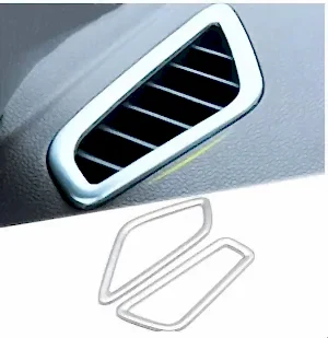 Hyundai Elantra Uyumlu 2016-2019 Göğüslük Menfez Kaplama - Silver (Abs)
