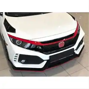 Honda Civic Uyumlu Fc5 2016-2020 Ön Panjur Kas Kaplama Kırmızı