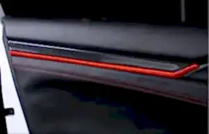 Honda Civic Uyumlu Fc5 2016-2020 Kapı Döşeme Çıtası Red&Karbon
