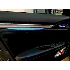 Honda Civic Uyumlu Fc5-Fk7 2016-2020 Işıklı İç Kapı Çıtası 4 Parça Mavi