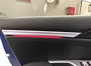 Honda Civic Uyumlu Fc5-Fk7 2016-2020 Işıklı İç Kapı Çıtası 4 Parça Kırmızı