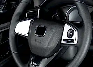 Honda Civic Uyumlu Fc5 2016-2020 Direksiyon Kaplaması 2 Parça - Silver