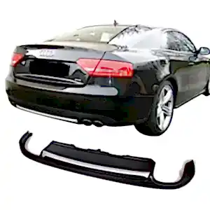 Audi A5 Uyumlu 8P3 Coupe 2008 - 2011 Arka Tampon Eki - Difüzör (Plastik)