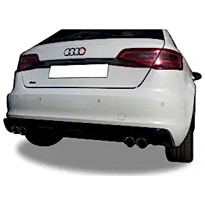 Audi A3 Uyumlu 8V 2012 - 2016 Plastik Arka Tampon Eki - Difüzör (Plastik)