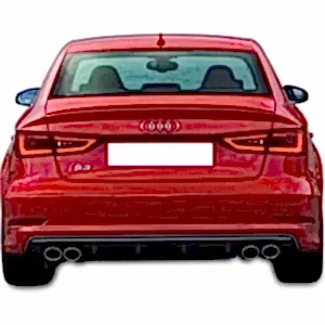 Audi A3 Uyumlu 8V (2017-2019) S3 Style Arka Tampon Difüzör (Plastik)